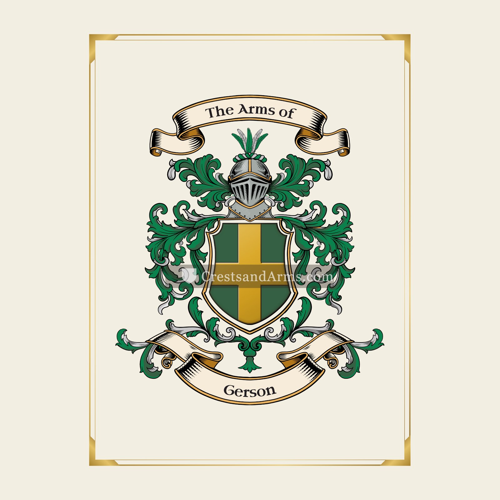 With gold border