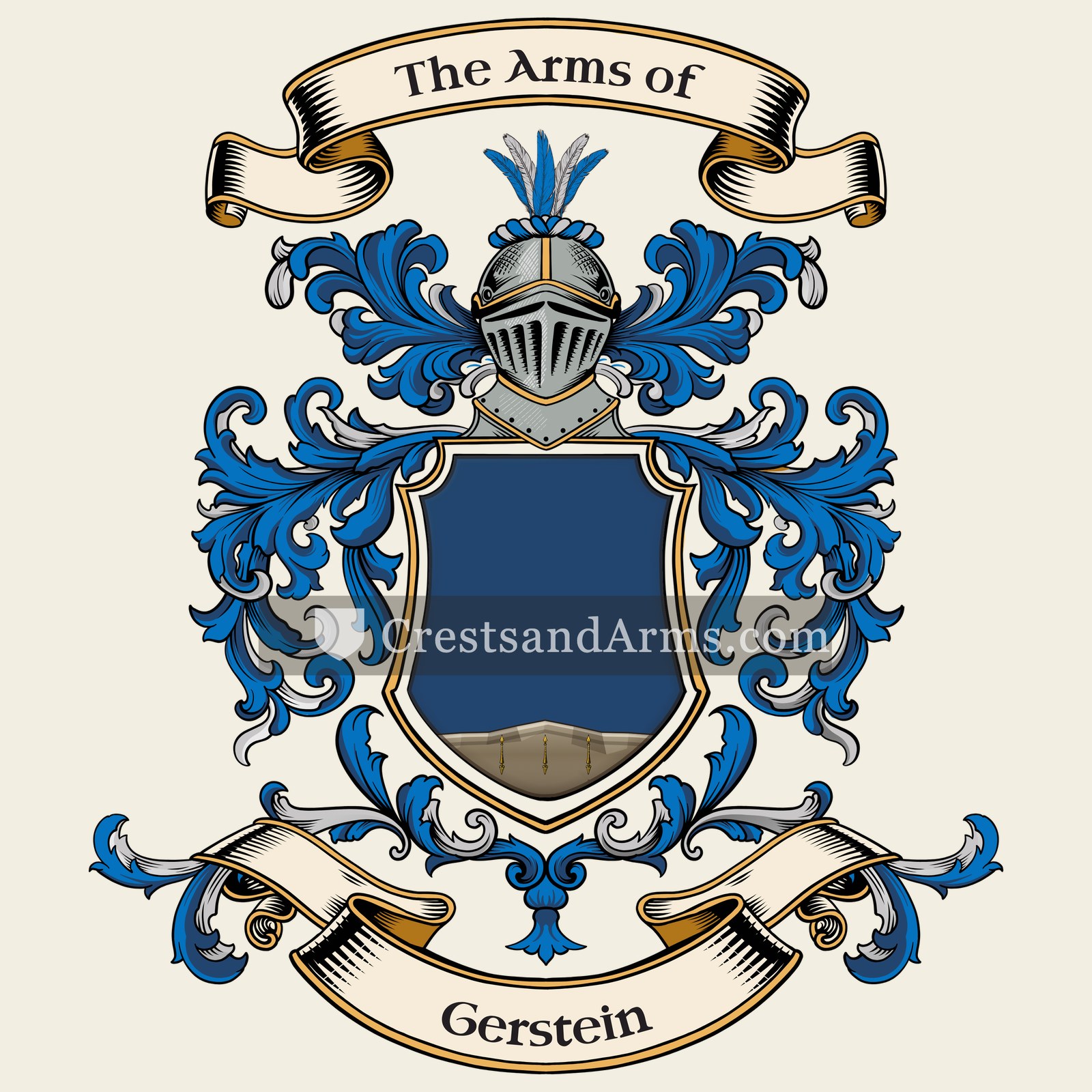 The Gerstein coat of arms, drawn from the recorded blazon