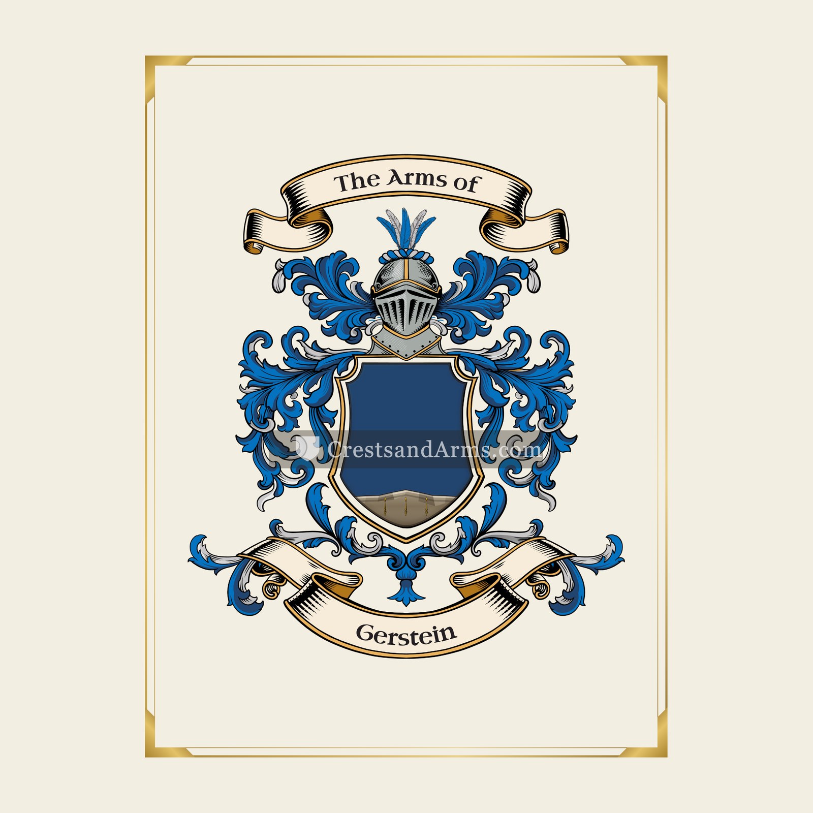 With gold border
