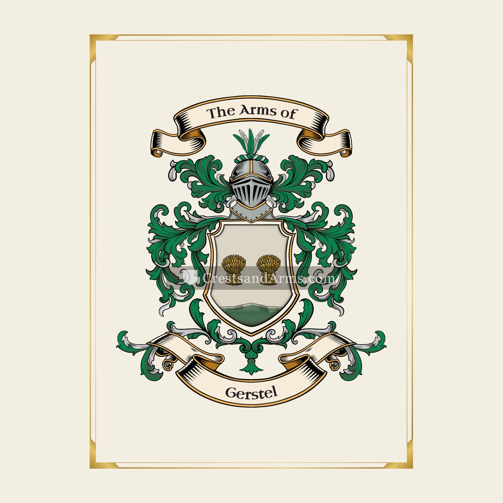 With gold border