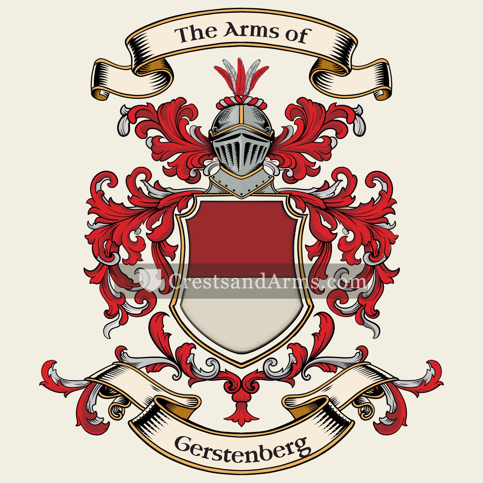 The Gerstenberg coat of arms, drawn from the recorded blazon