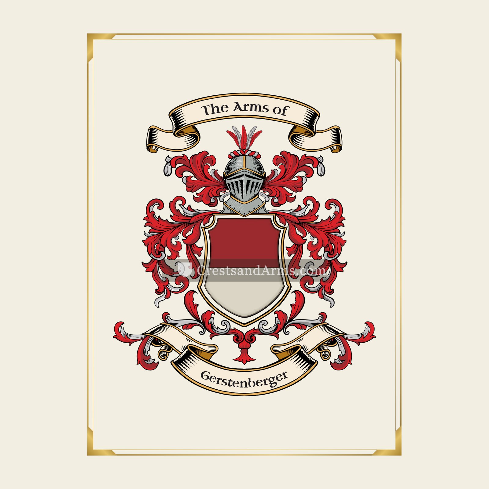 With gold border