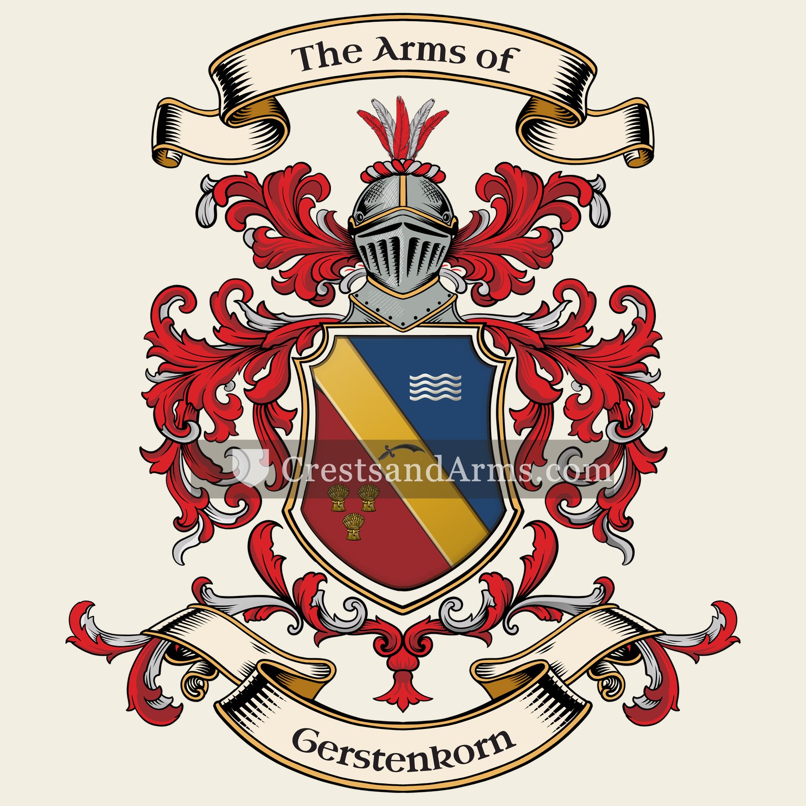 The Gerstenkorn coat of arms, drawn from the recorded blazon