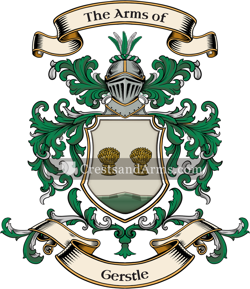 The Gerstle coat of arms, drawn from the recorded blazon