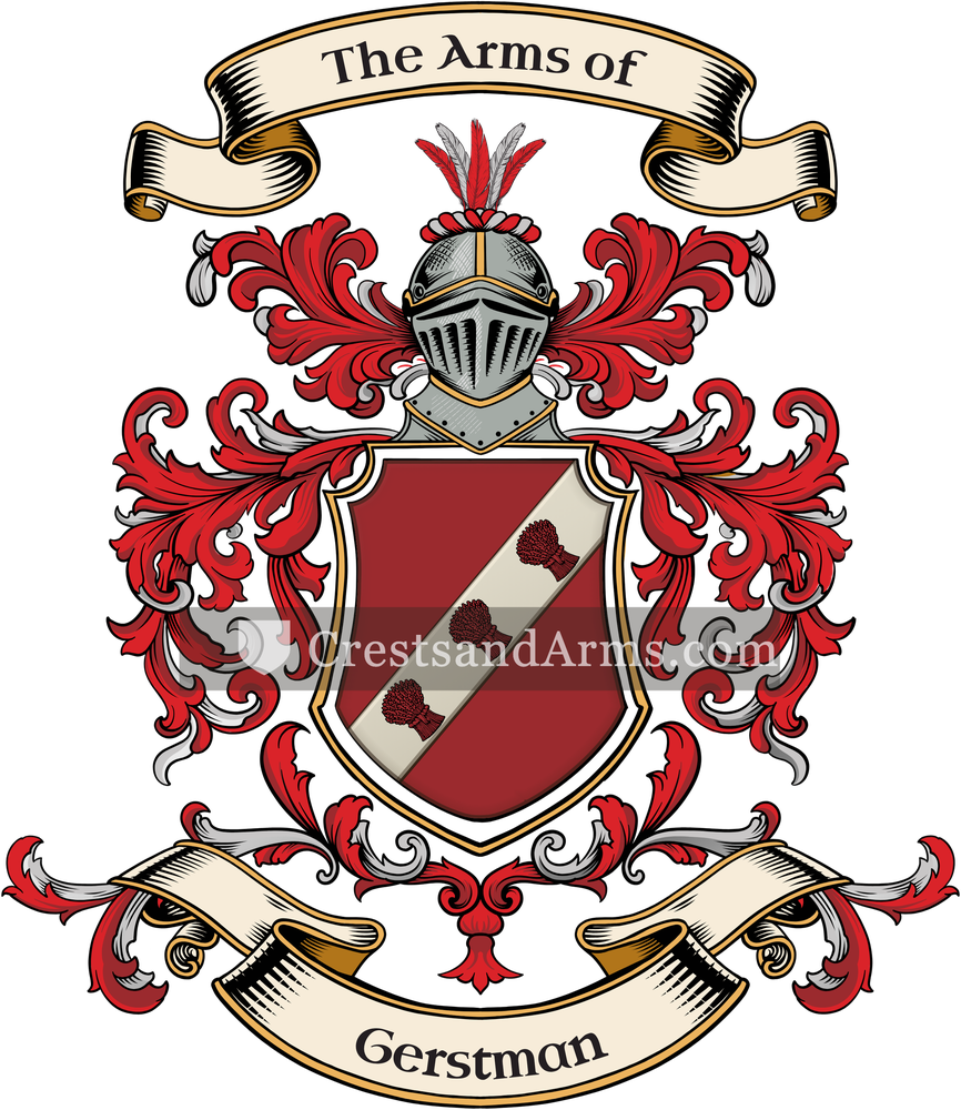 The Gerstman coat of arms, drawn from the recorded blazon