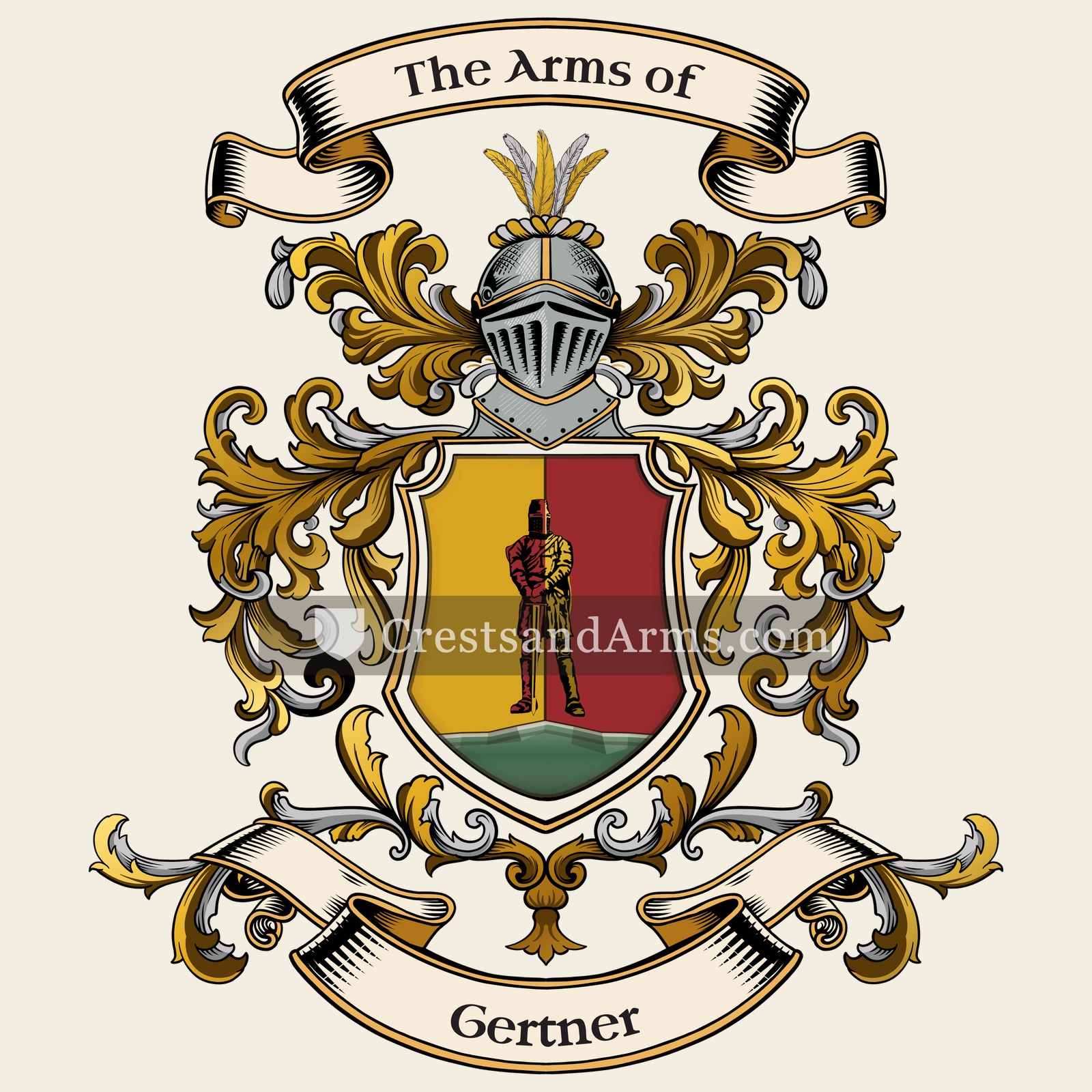 The Gertner coat of arms, drawn from the recorded blazon