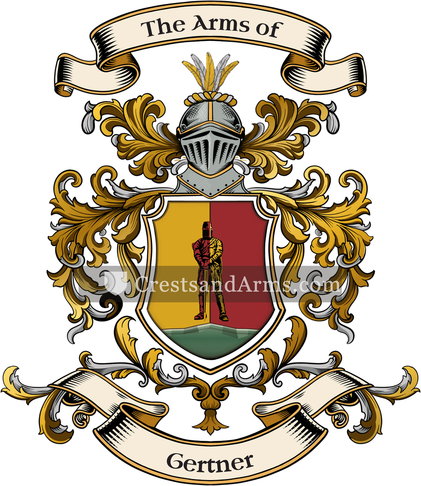 The Gertner coat of arms, drawn from the recorded blazon