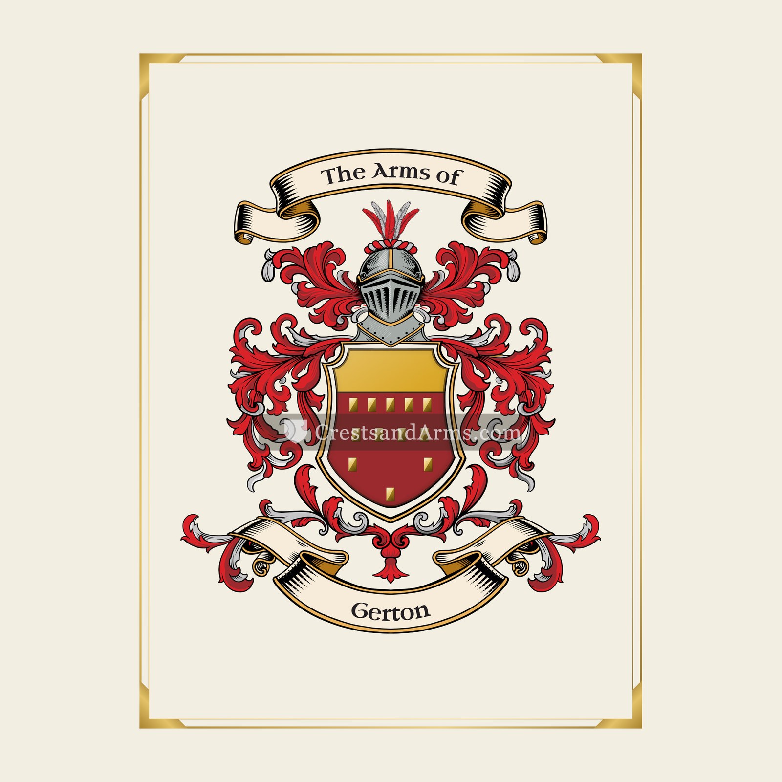 With gold border