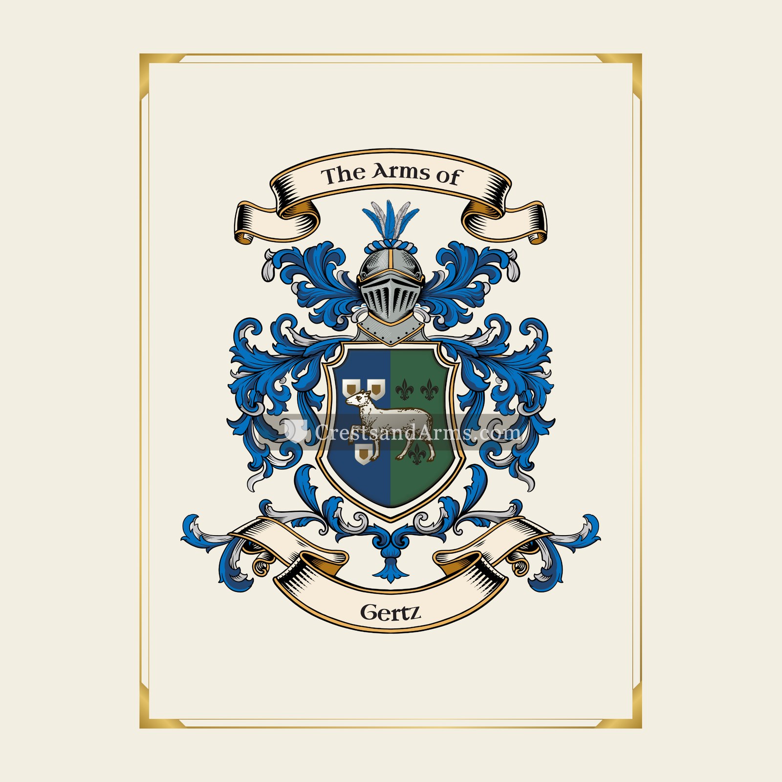 With gold border