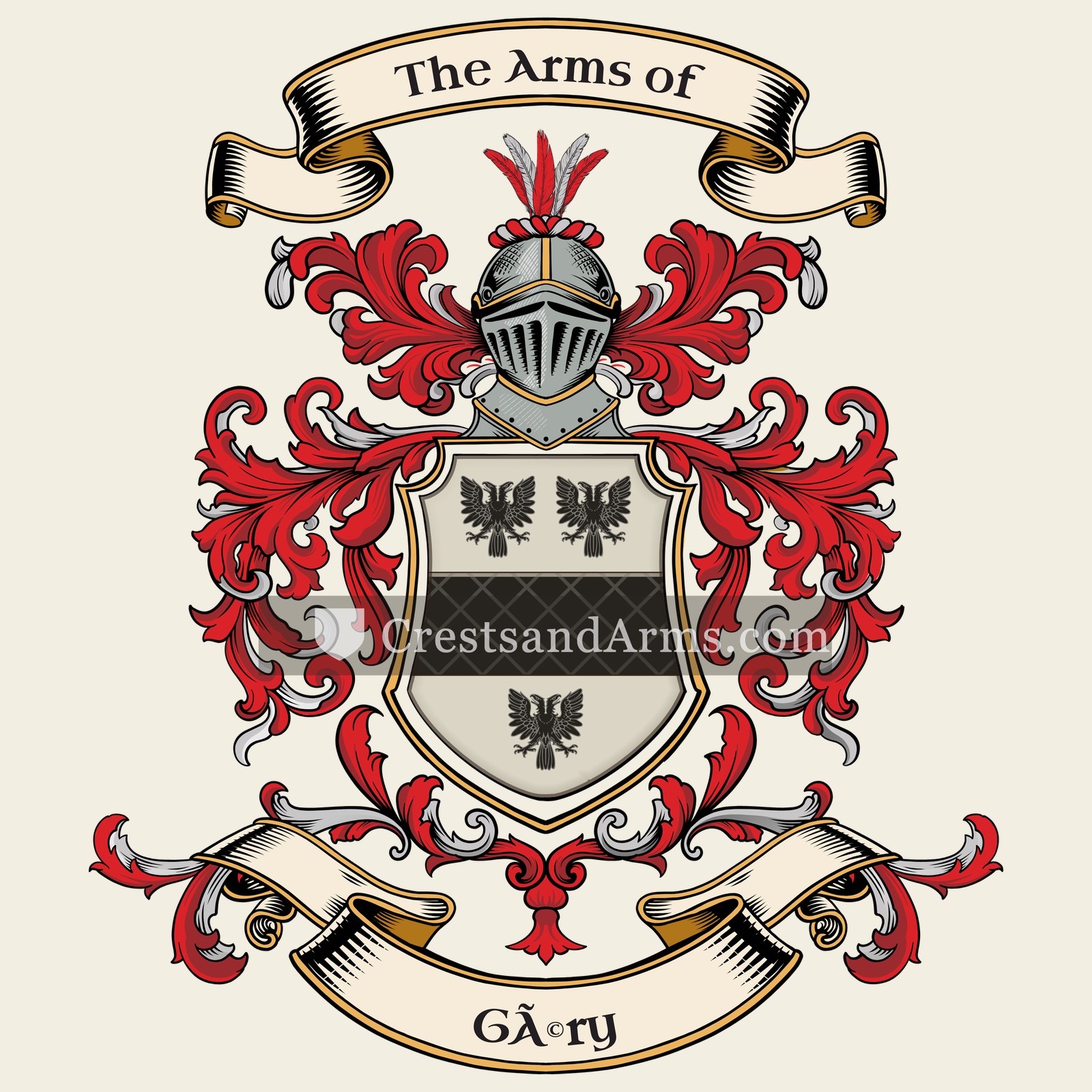 The Géry coat of arms, drawn from the recorded blazon