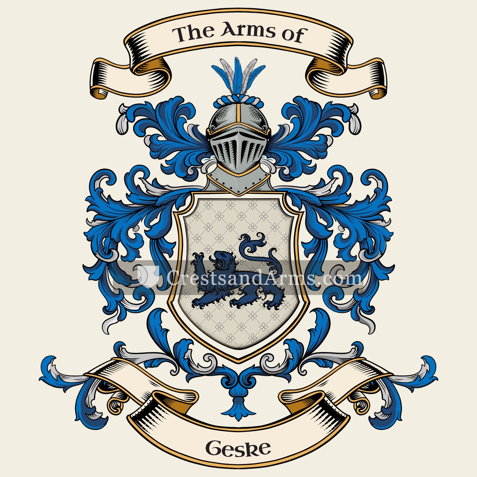 The Geske coat of arms, drawn from the recorded blazon