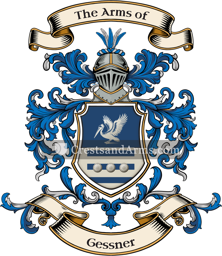 The Gessner coat of arms, drawn from the recorded blazon