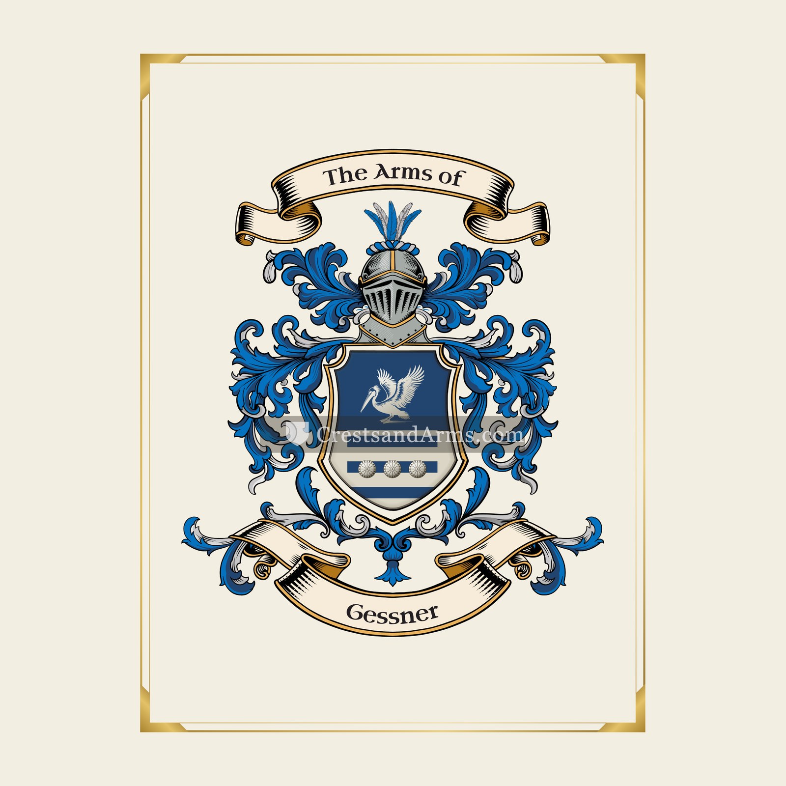 With gold border