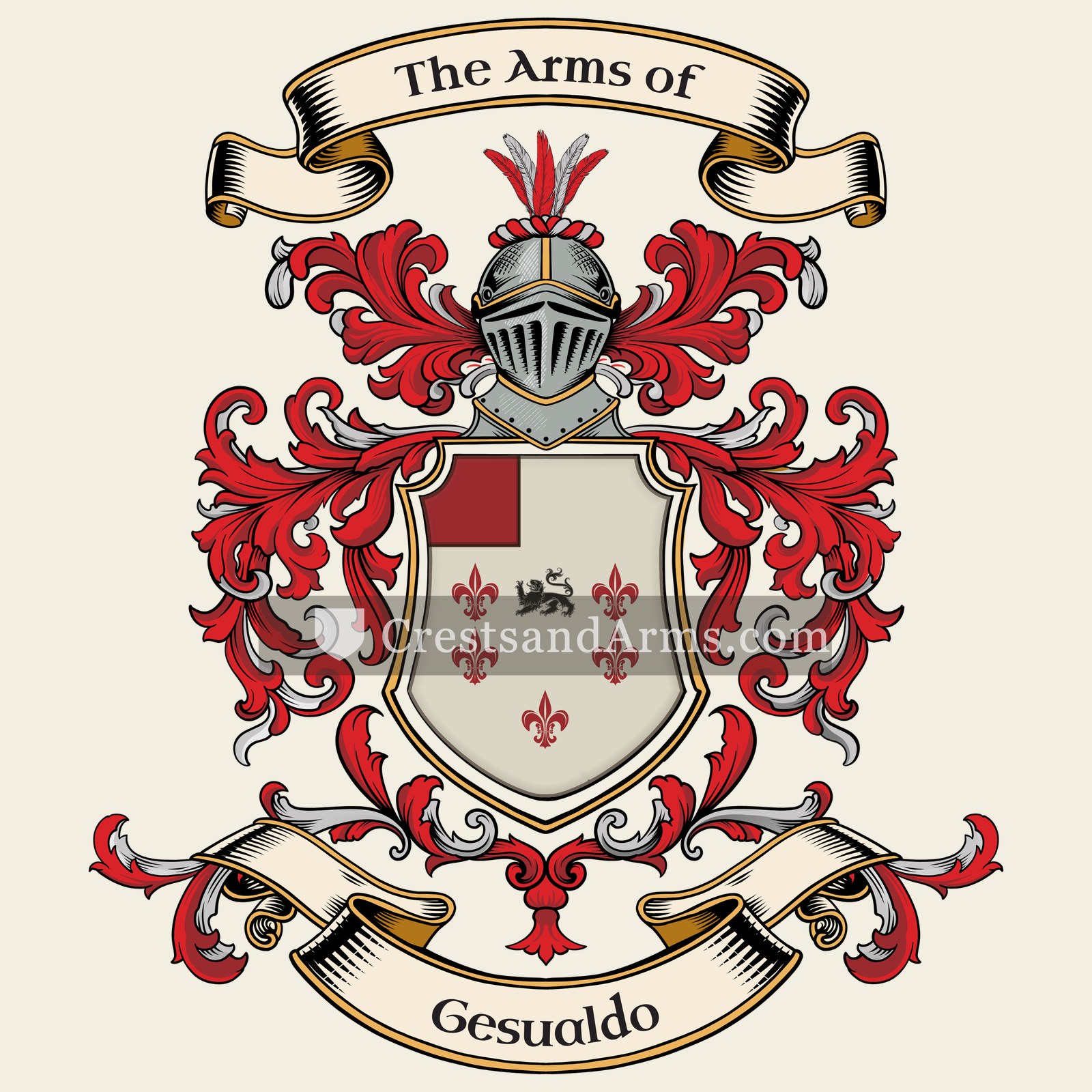 The Gesualdo coat of arms, drawn from the recorded blazon
