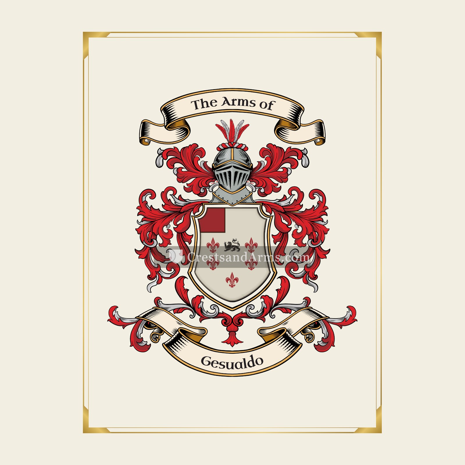 With gold border
