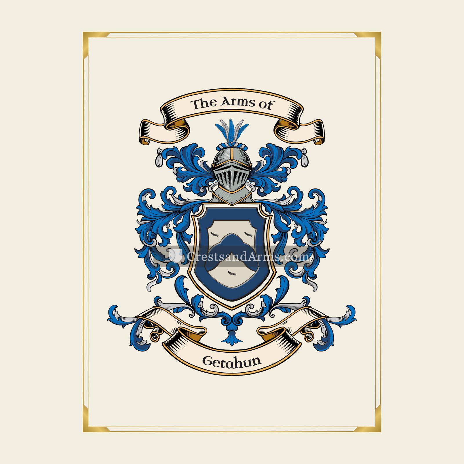 With gold border
