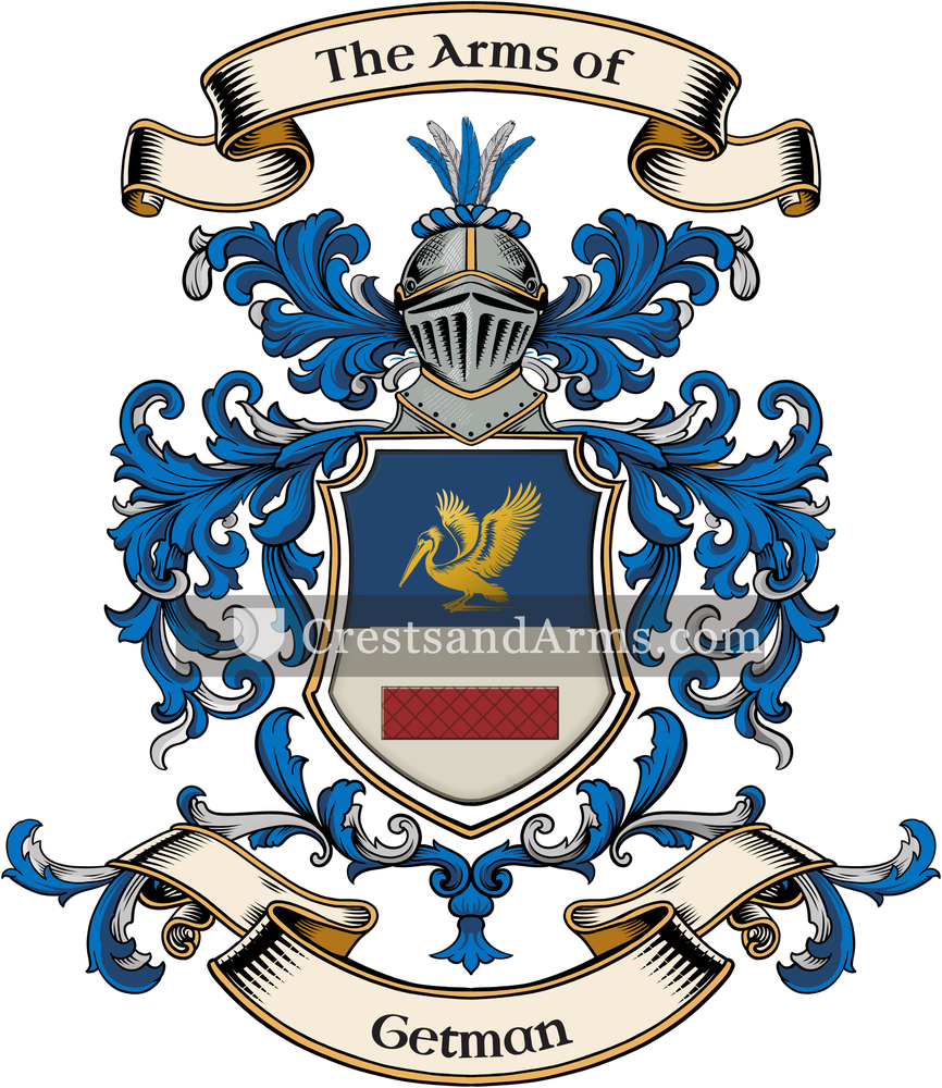 The Getman coat of arms, drawn from the recorded blazon