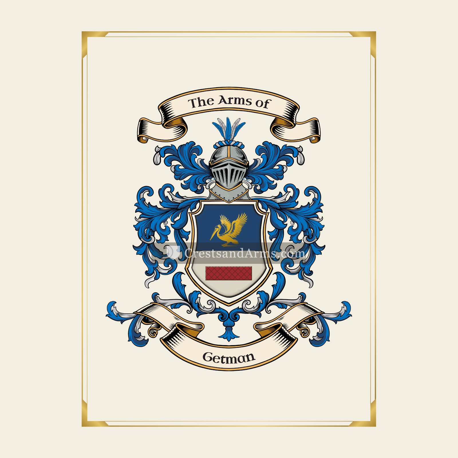 With gold border