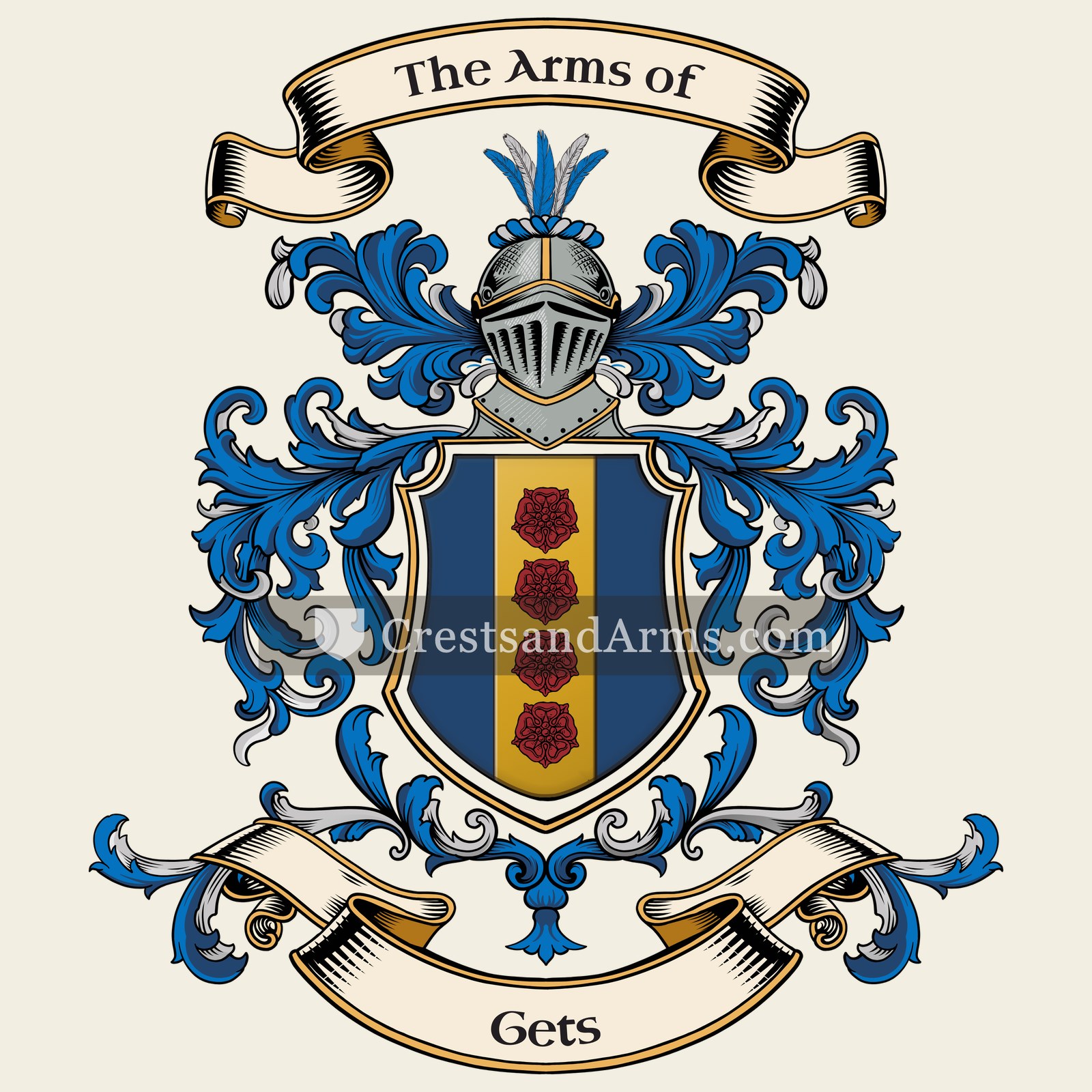 The Gets coat of arms, drawn from the recorded blazon