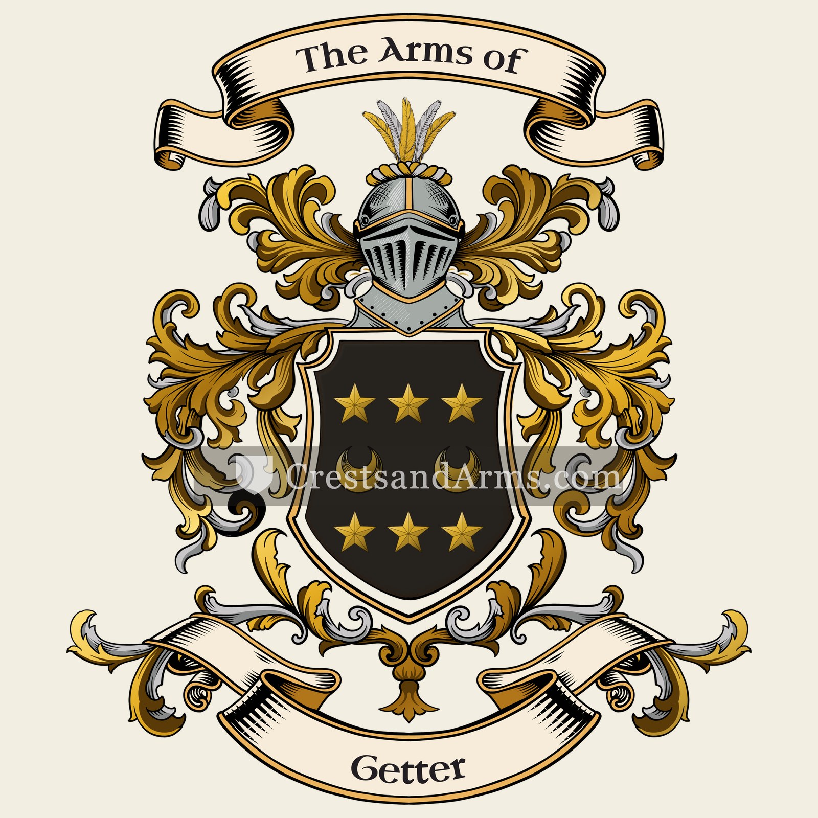 The Getter coat of arms, drawn from the recorded blazon