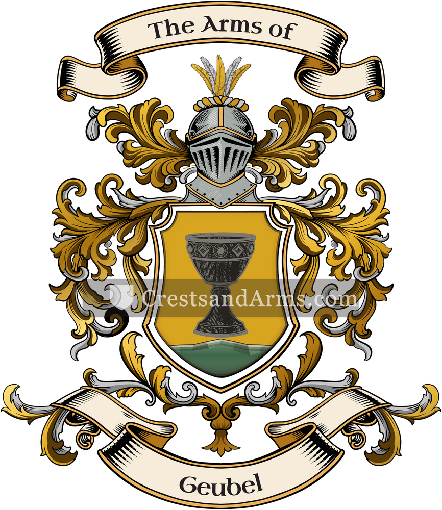 The Geubel coat of arms, drawn from the recorded blazon