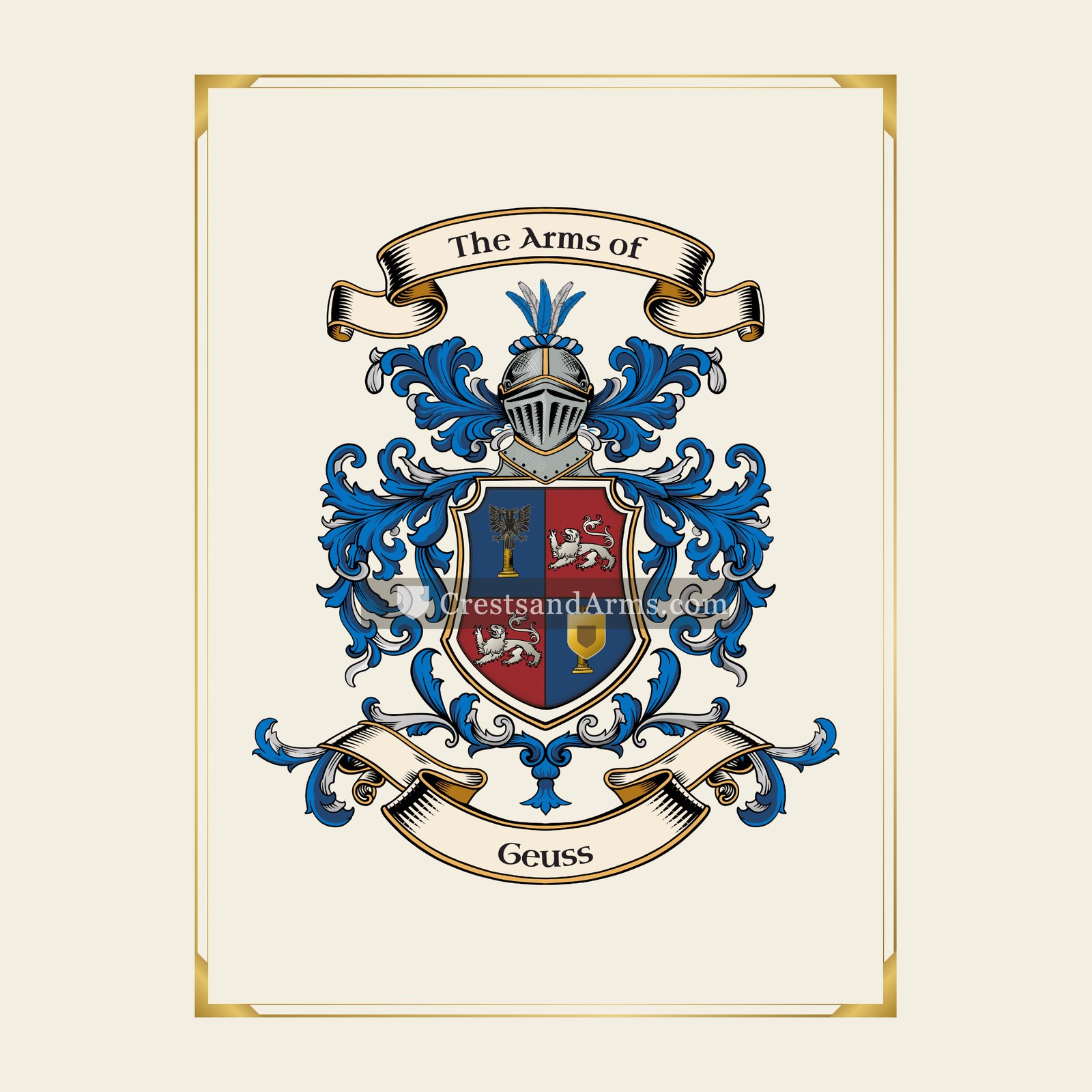 With gold border