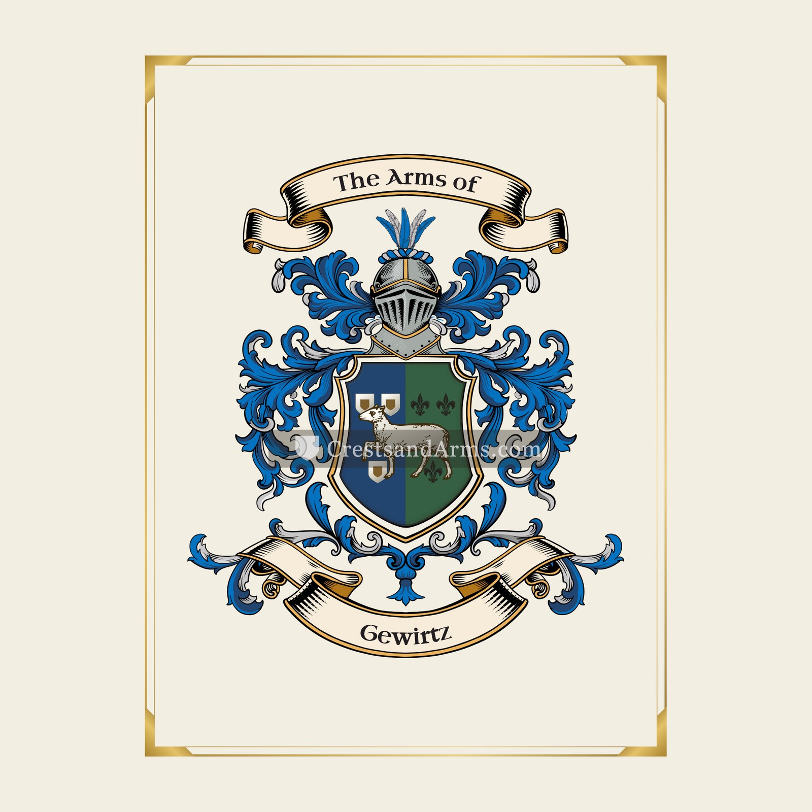 With gold border