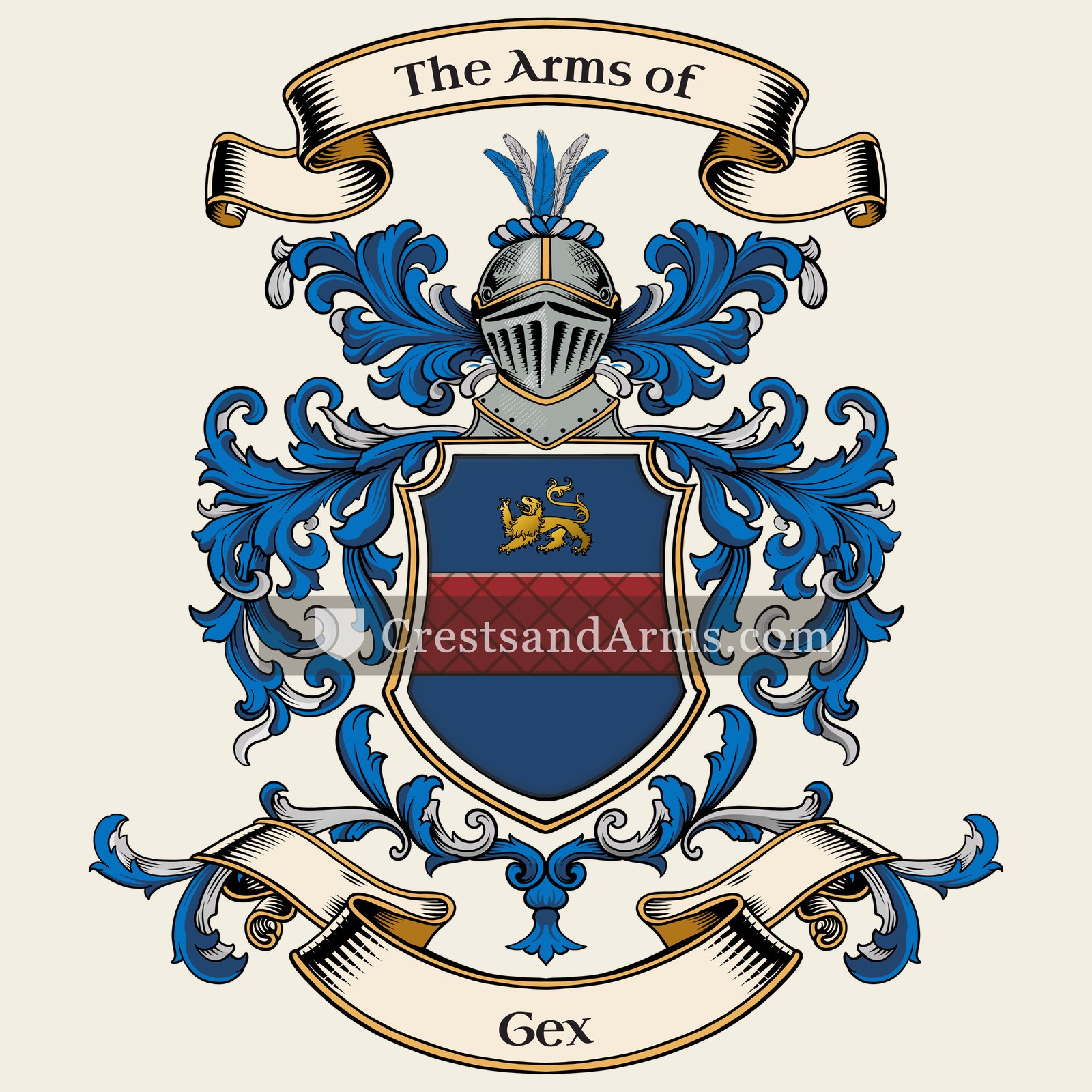 The Gex coat of arms, drawn from the recorded blazon
