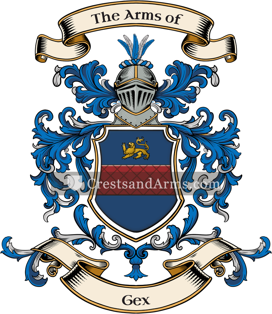 The Gex coat of arms, drawn from the recorded blazon