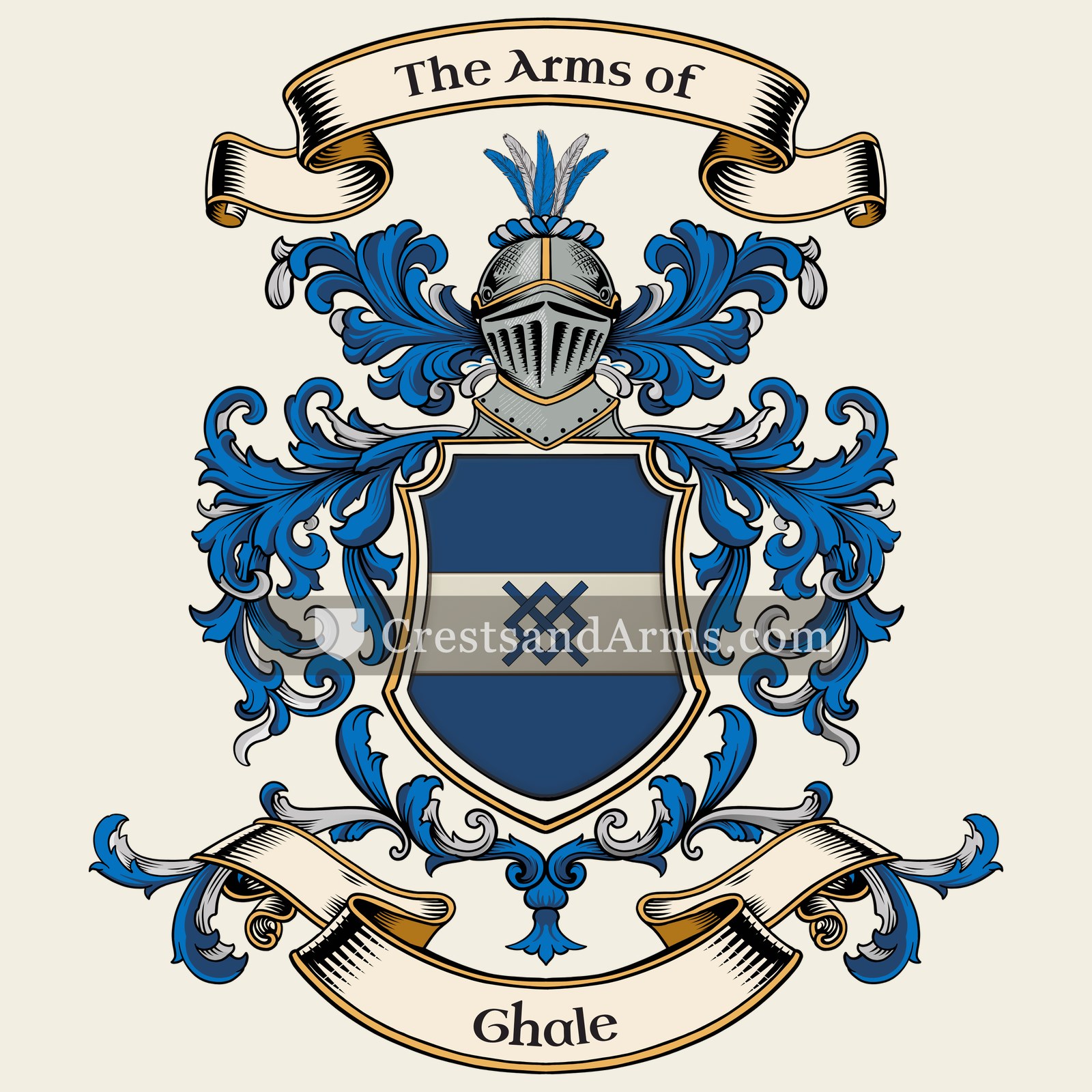 The Ghale coat of arms, drawn from the recorded blazon