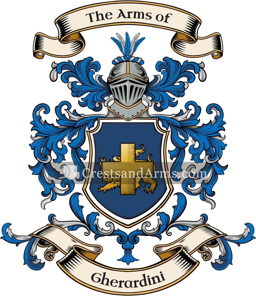 The Gherardini coat of arms, drawn from the recorded blazon