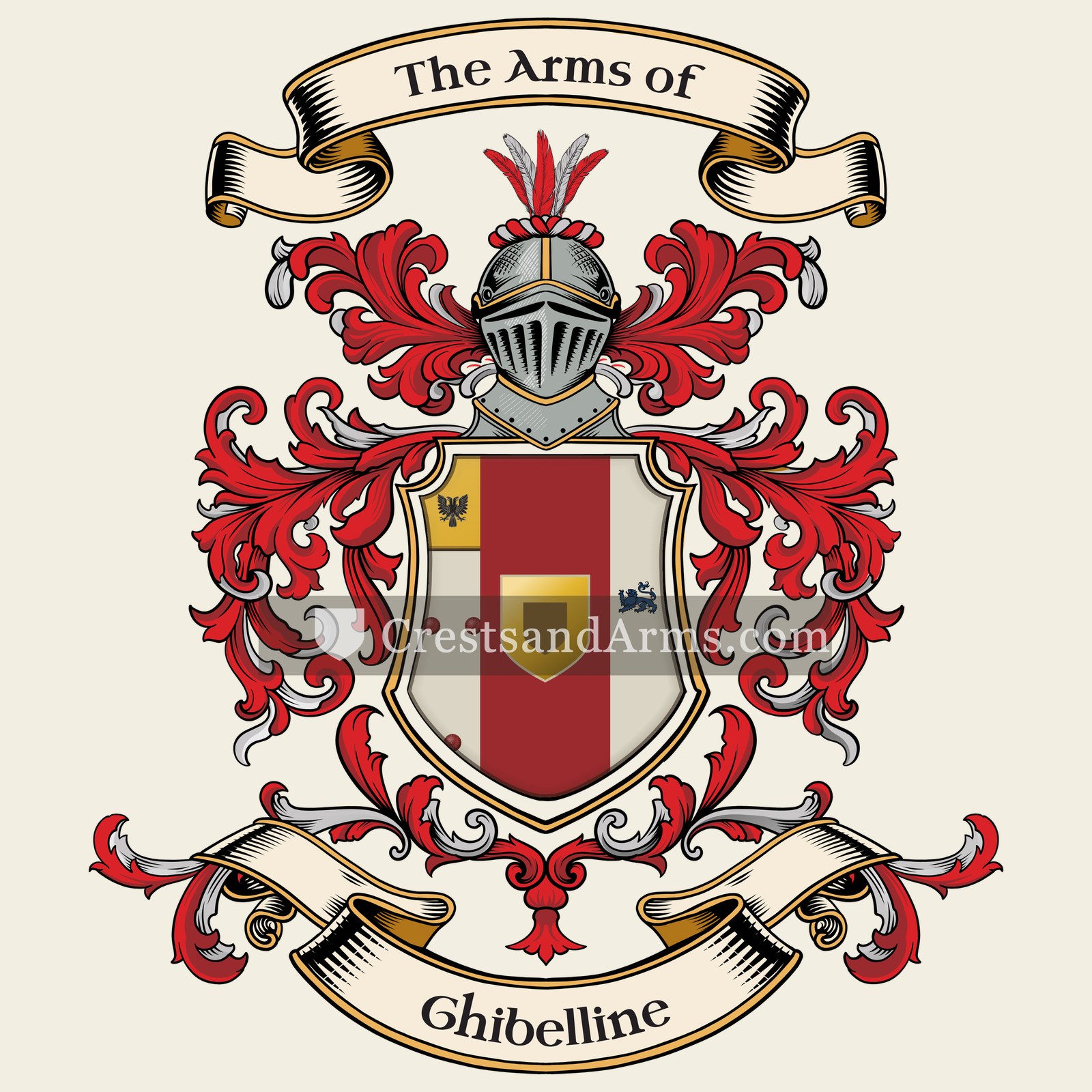 The Ghibelline coat of arms, drawn from the recorded blazon