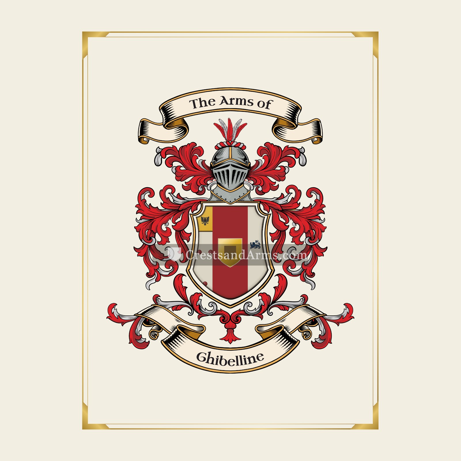 With gold border