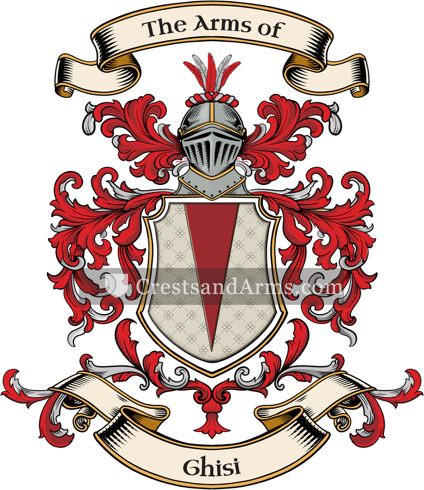 The Ghisi coat of arms, drawn from the recorded blazon