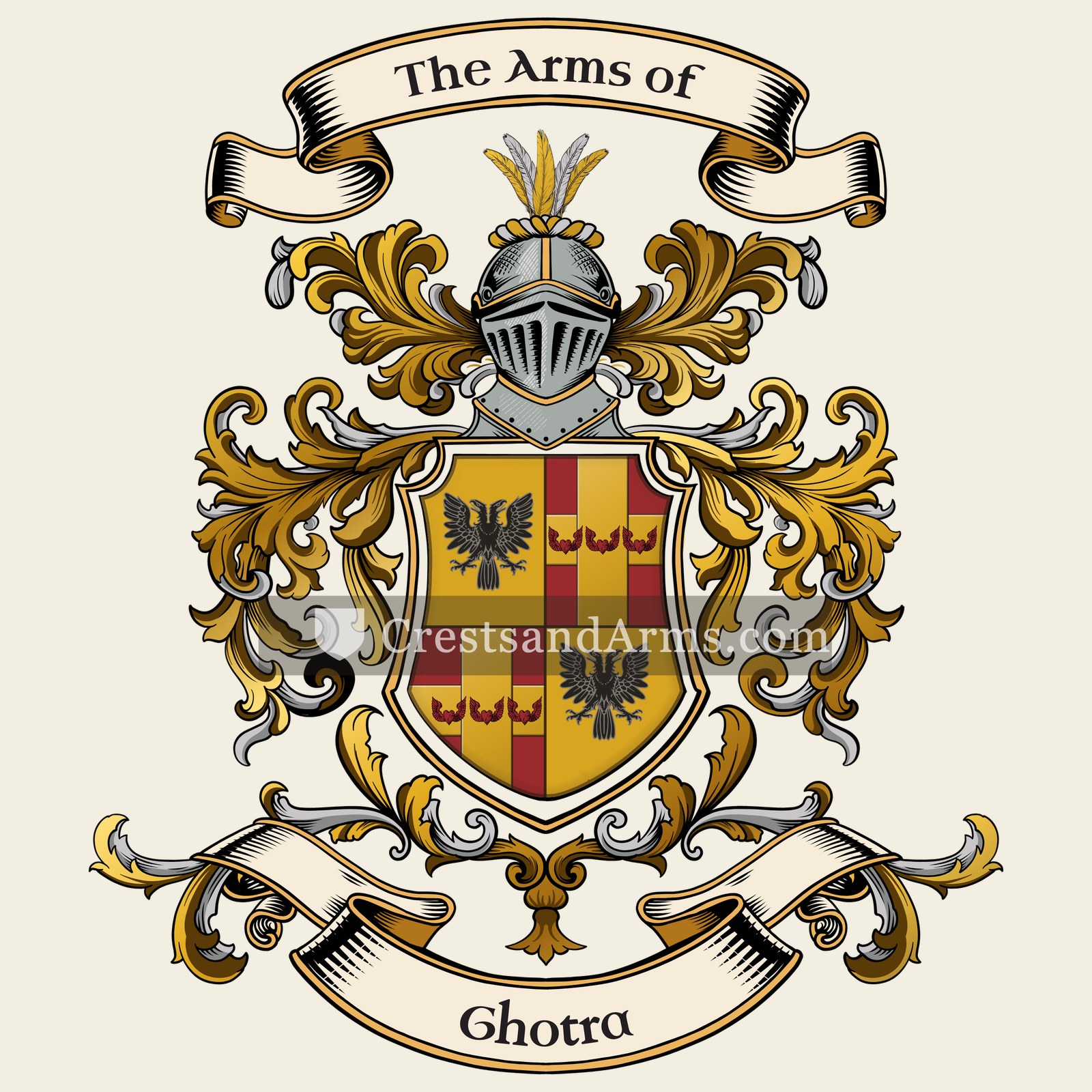 The Ghotra coat of arms, drawn from the recorded blazon