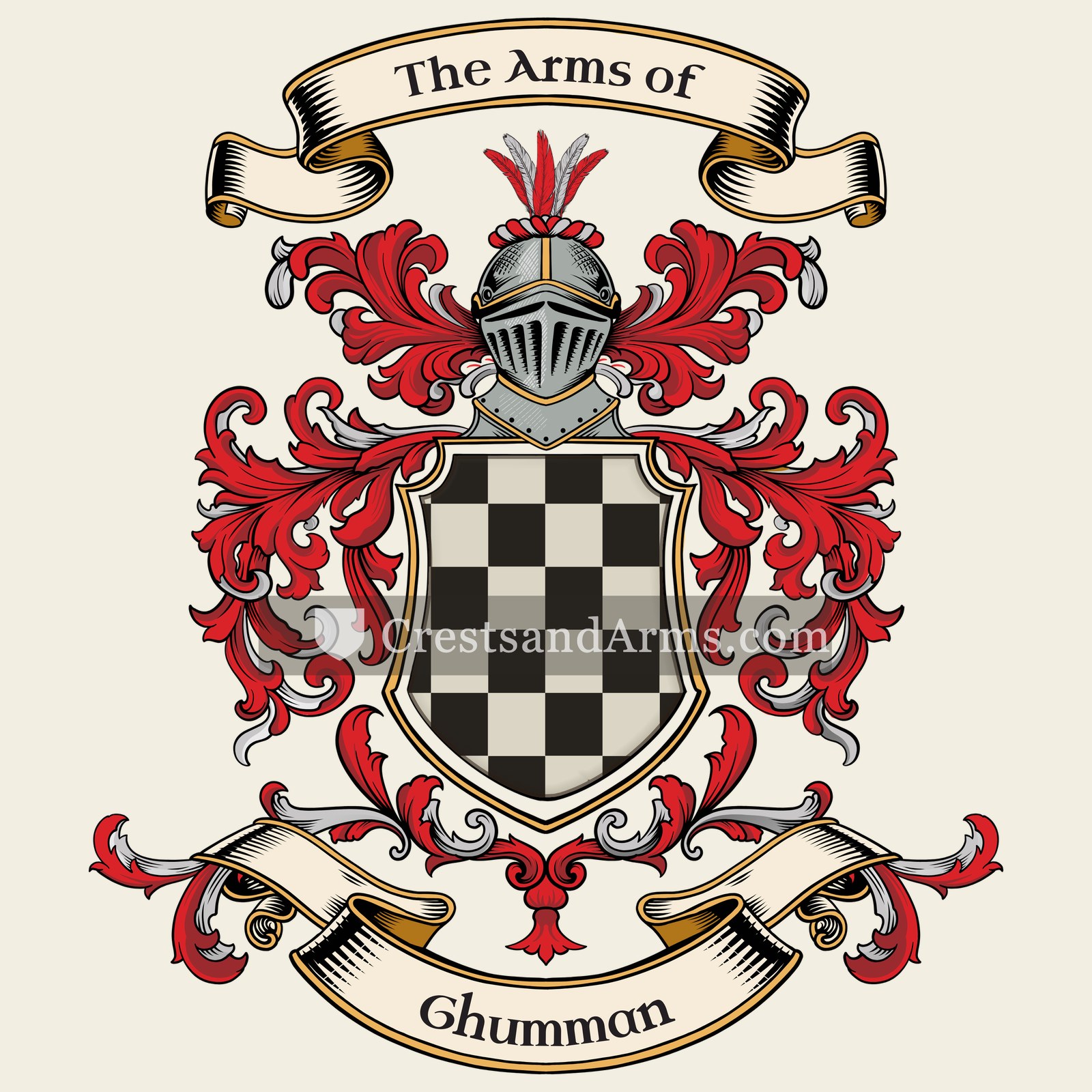The Ghumman coat of arms, drawn from the recorded blazon