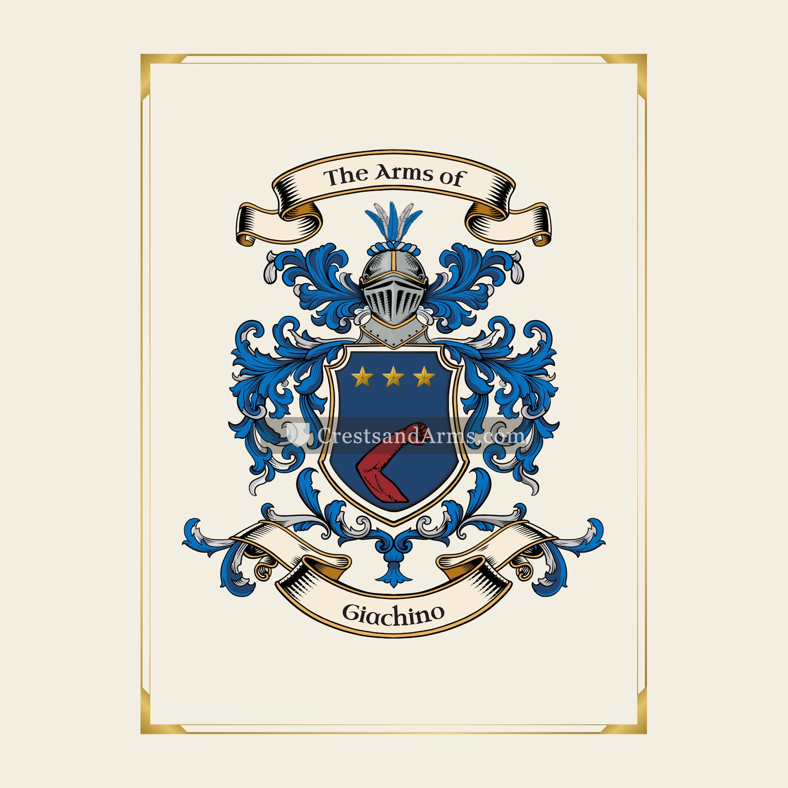 With gold border
