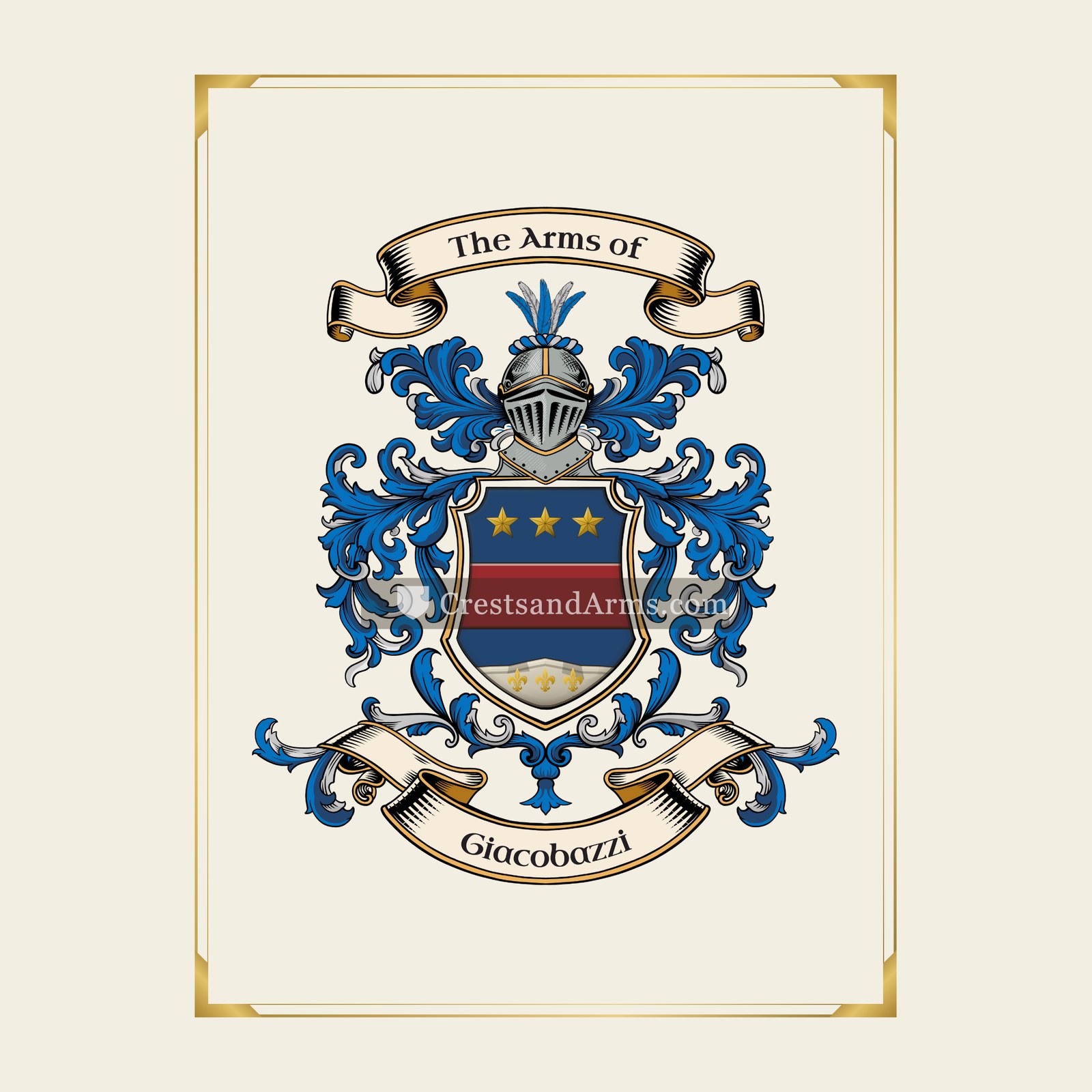 With gold border