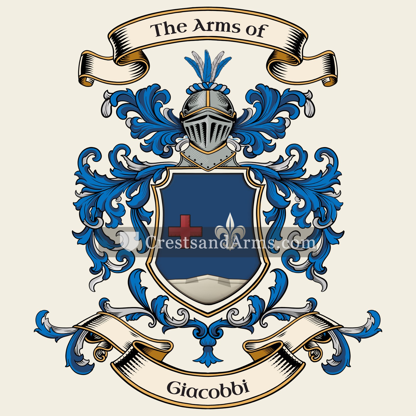 The Giacobbi coat of arms, drawn from the recorded blazon