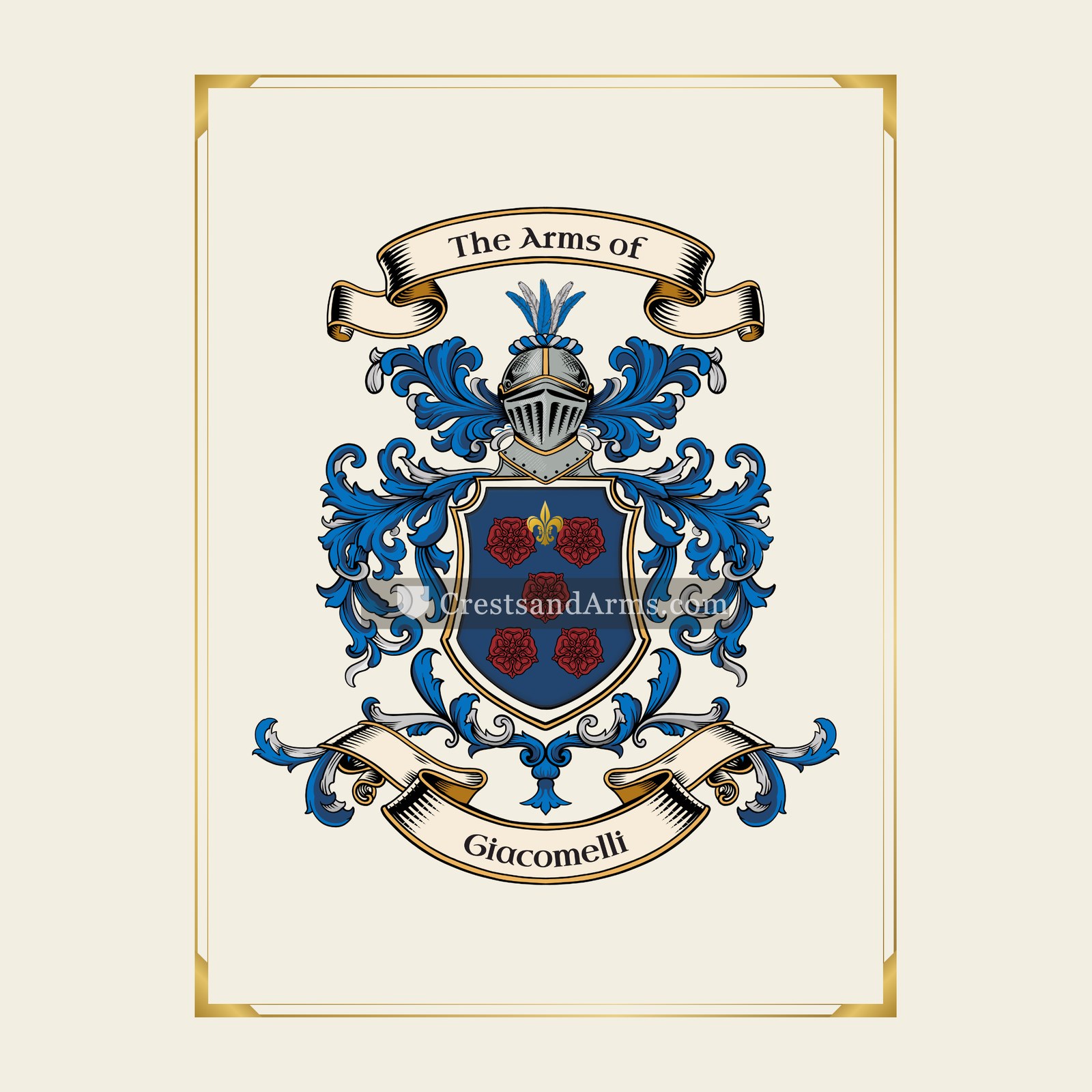 With gold border