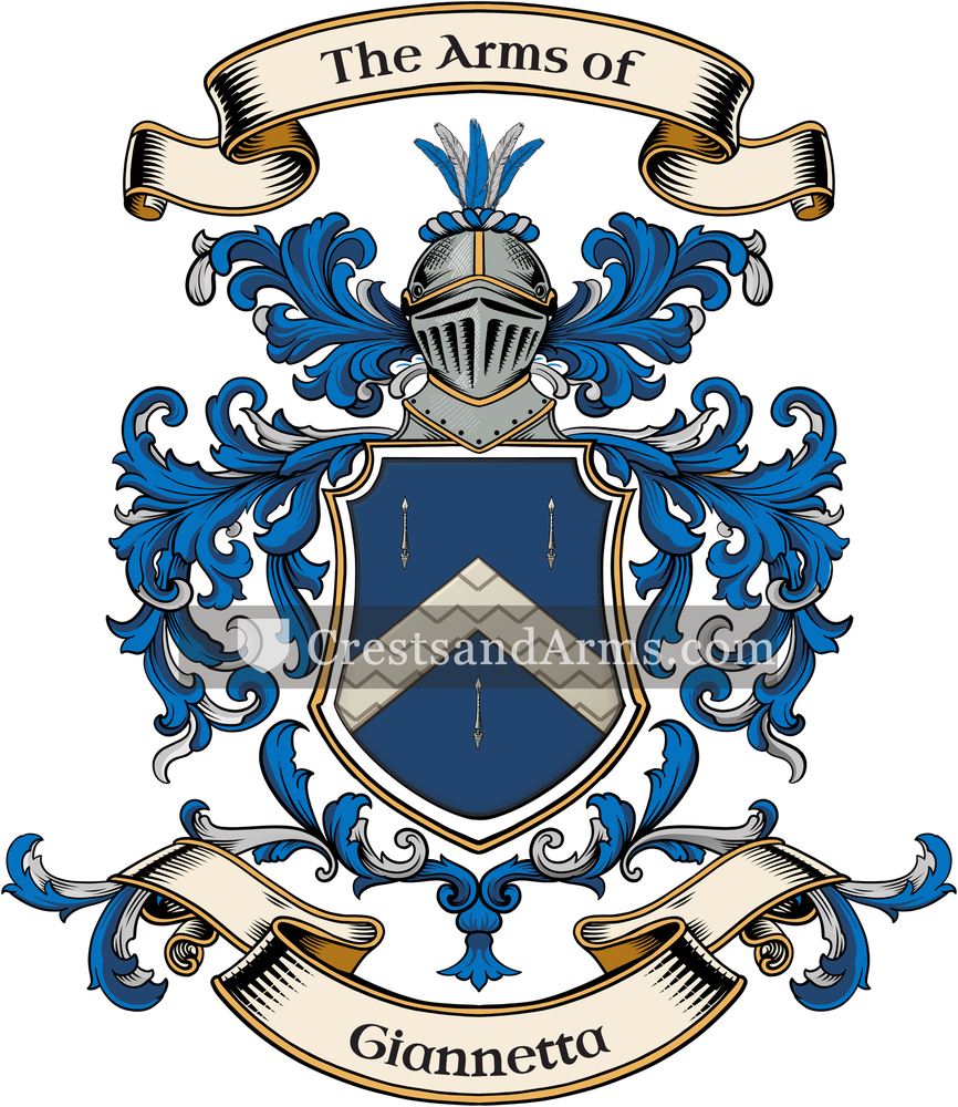 The Giannetta coat of arms, drawn from the recorded blazon