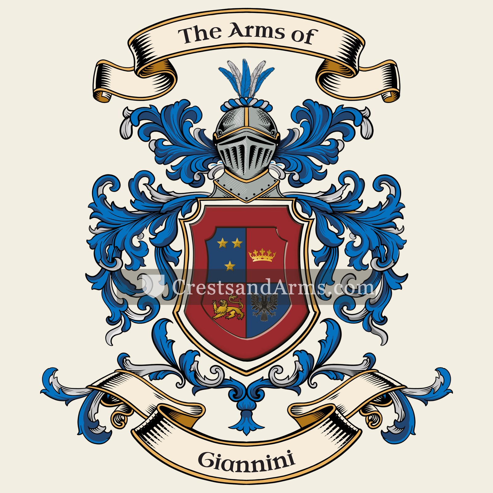 The Giannini coat of arms, drawn from the recorded blazon