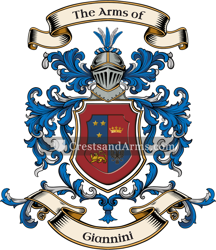 The Giannini coat of arms, drawn from the recorded blazon