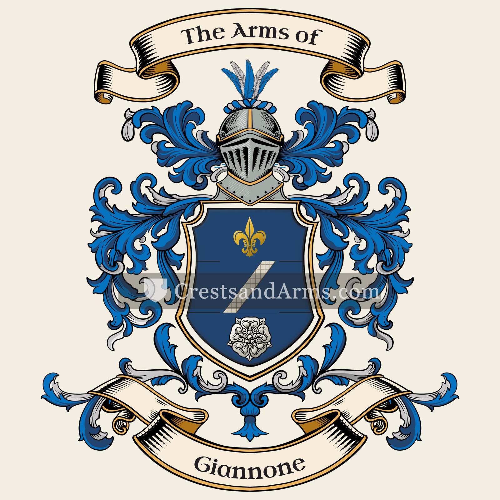 The Giannone coat of arms, drawn from the recorded blazon