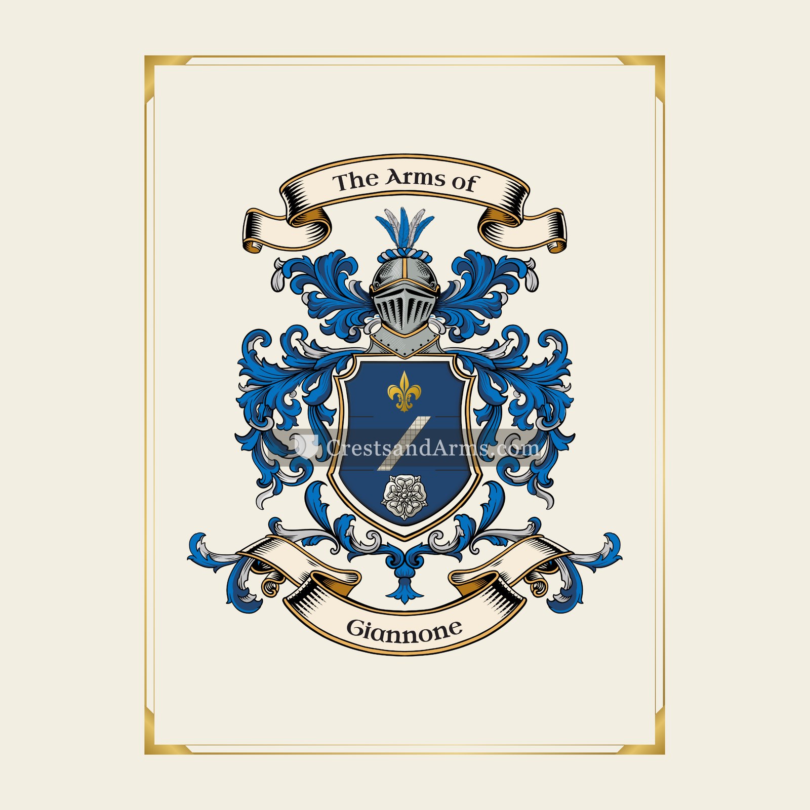 With gold border