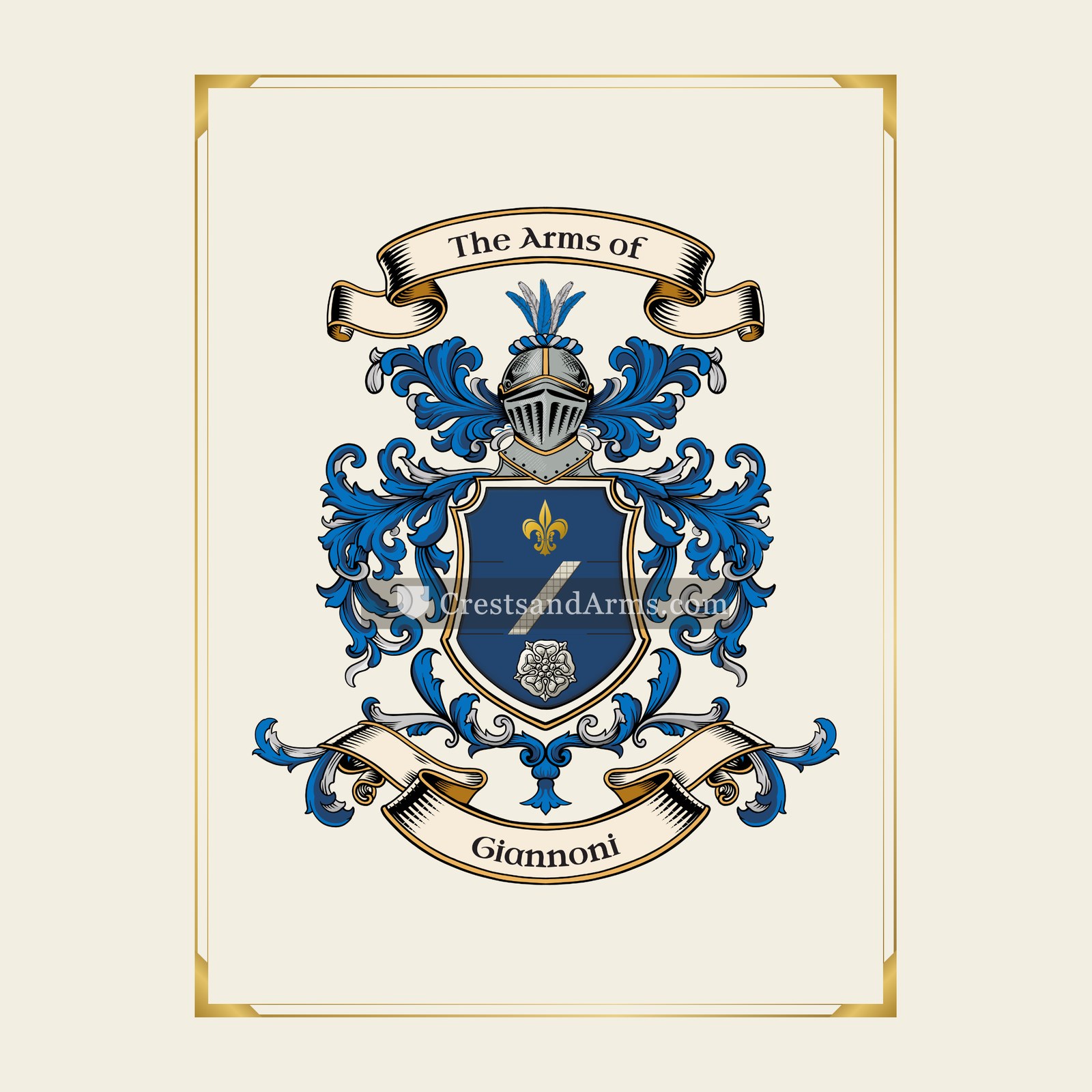 With gold border