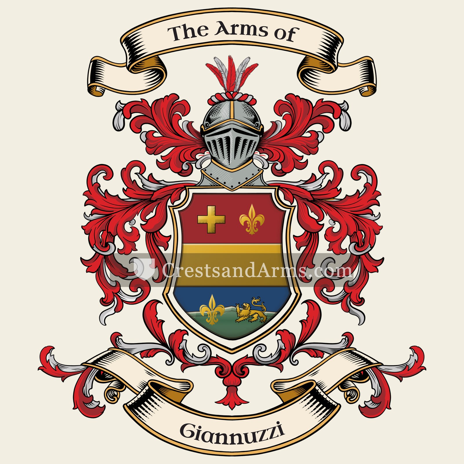 The Giannuzzi coat of arms, drawn from the recorded blazon
