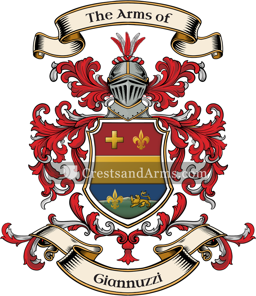 The Giannuzzi coat of arms, drawn from the recorded blazon