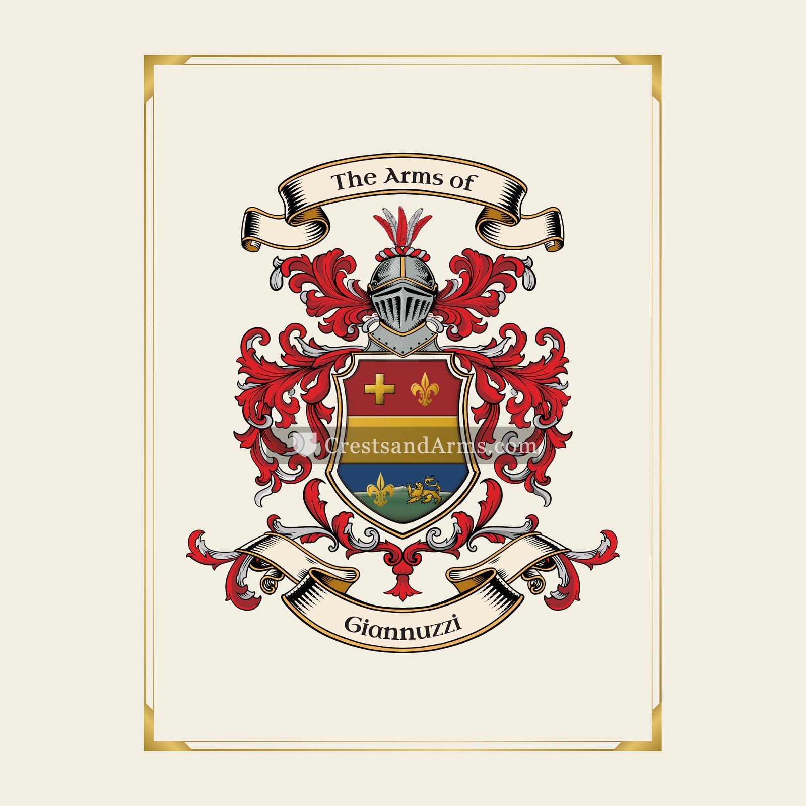 With gold border