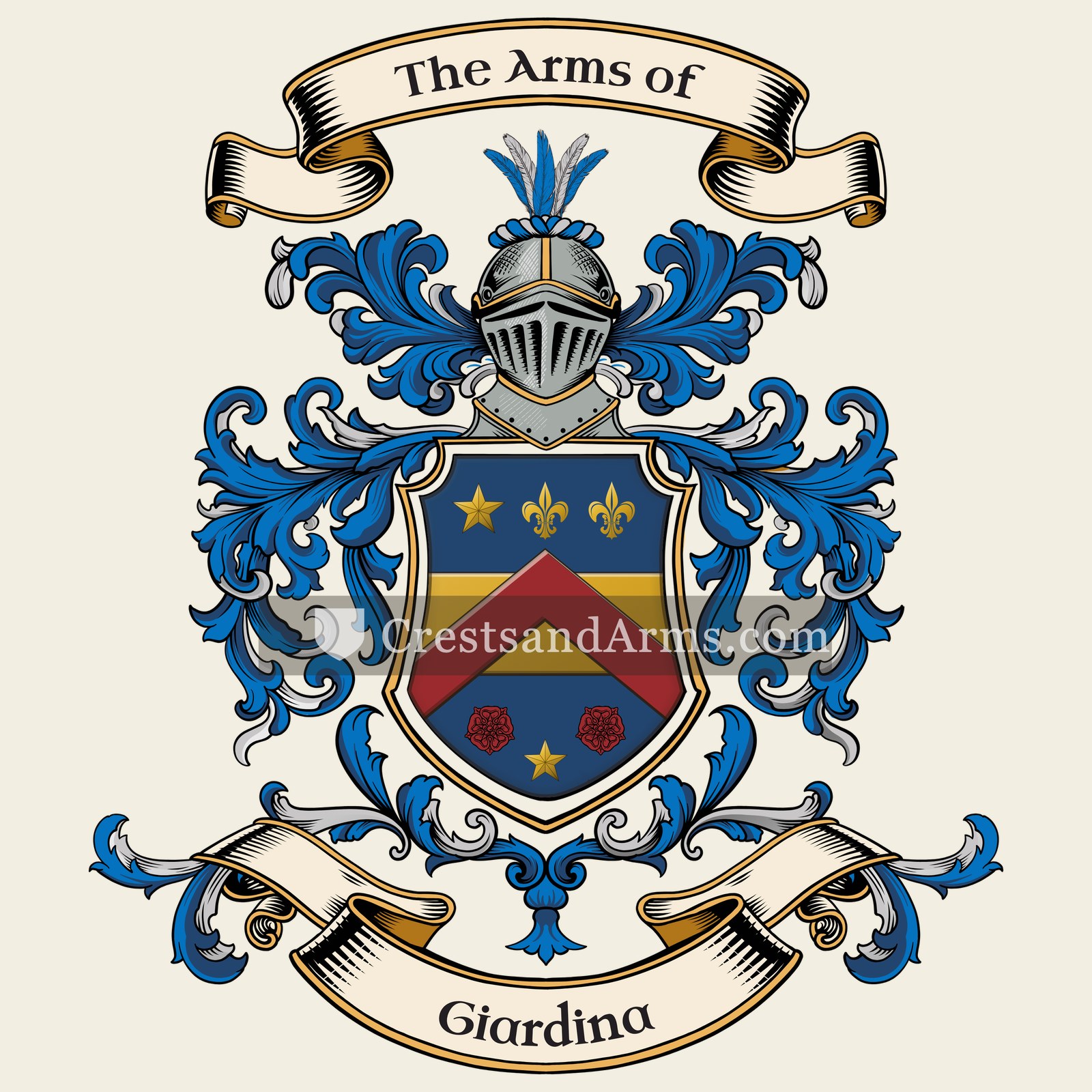 The Giardina coat of arms, drawn from the recorded blazon